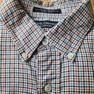 Daniel Cremieux Men's Long Sleeve Shirt L Red Blue White Check Signature